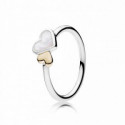 Anillo Pandora plata 925 y oro 14k, talla 14