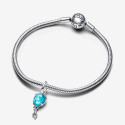 Abalorio Pandora plata 925 Colgante Globo Cristal de Murano Azul colección Unicef