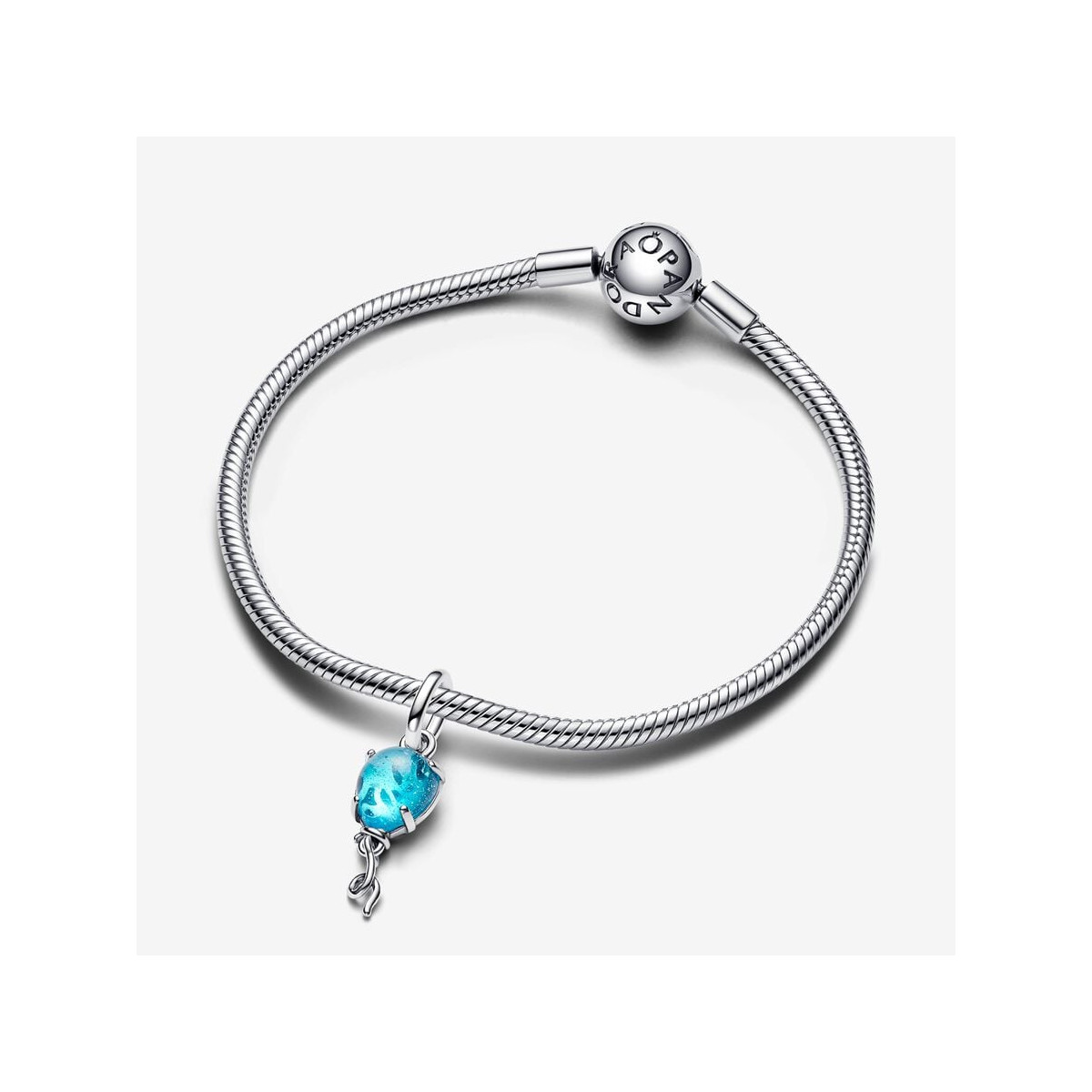 Abalorio Pandora plata 925 Colgante Globo Cristal de Murano Azul colección Unicef