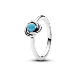 Anillo Pandora plata 925 Círculo Eternity Azul Turquesa talla 54