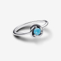 Anillo Pandora plata 925 Círculo Eternity Azul Turquesa talla 54