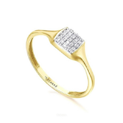 Anillo Lecarré oro 750 y brillantes talla 13