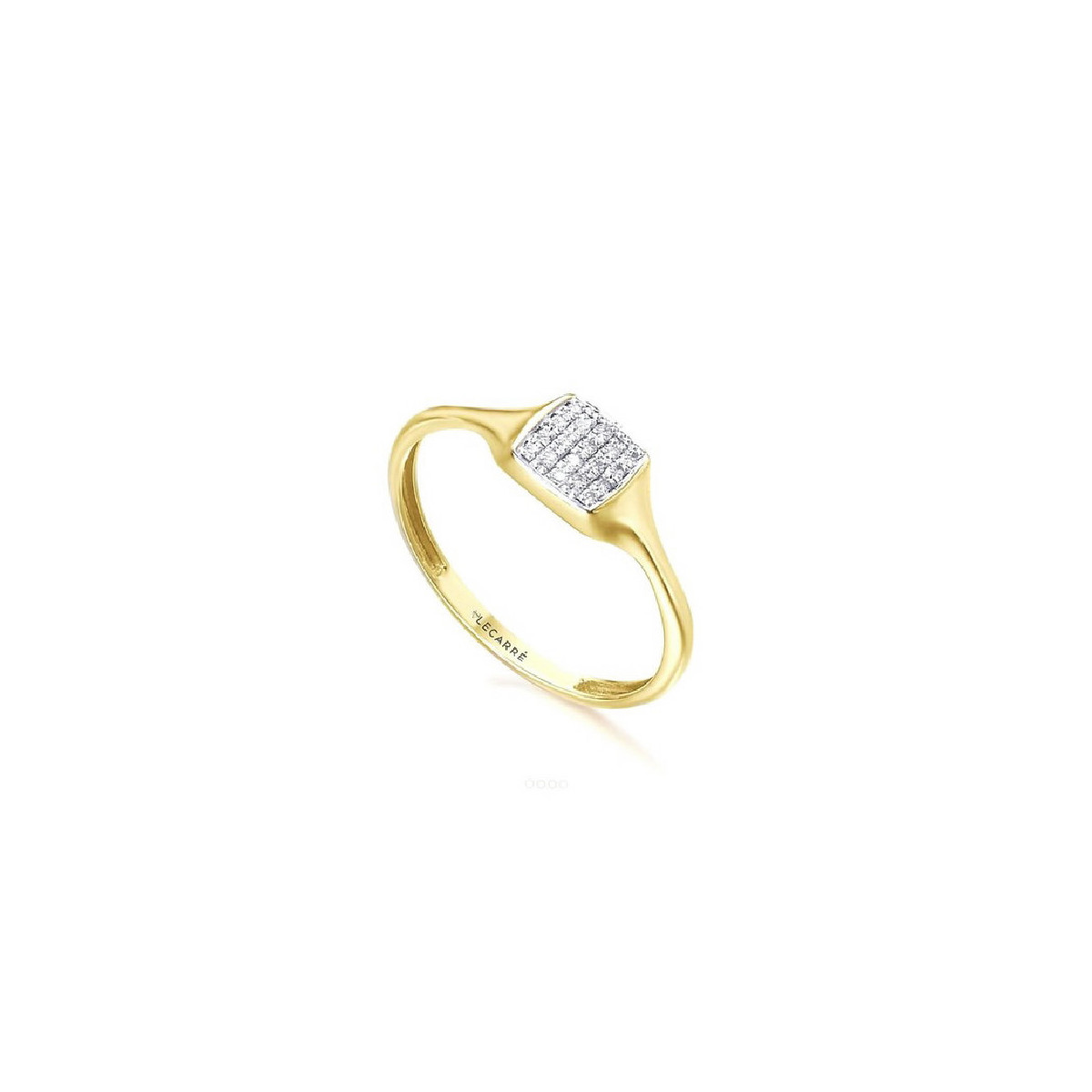 Anillo Lecarré oro 750 y brillantes talla 13