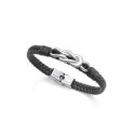 Pulsera Viceroy Fashion de hombre Magnum de acero y cuero negro