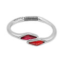 Pulsera Ciclón Beskydy con cristal de Murano rojo y rosa