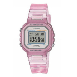 Reloj Casio Timeless Digital rosa transparente para mujer y niña