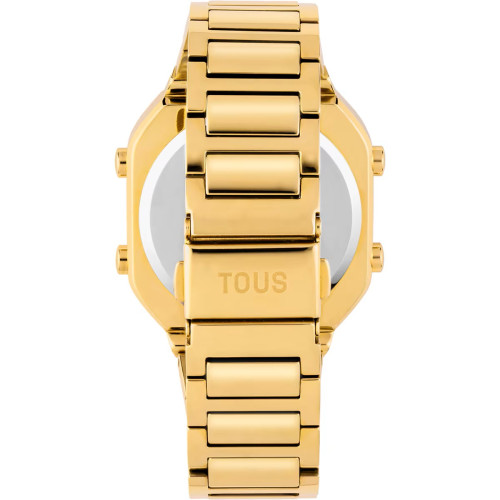 Reloj Tous D-Bear digital con brazalete de acero IPG dorado y zirconitas