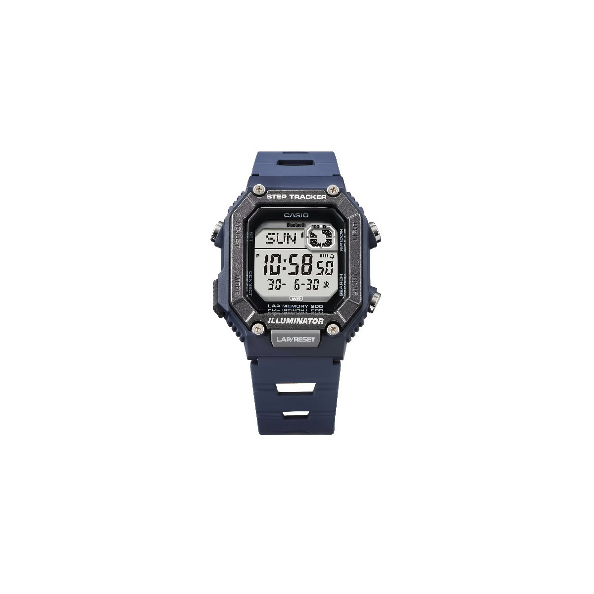 Reloj Casio Collection Digital Contador de Pasos azul y negro