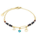 Pulsera Luxenter Ribed acero dorado