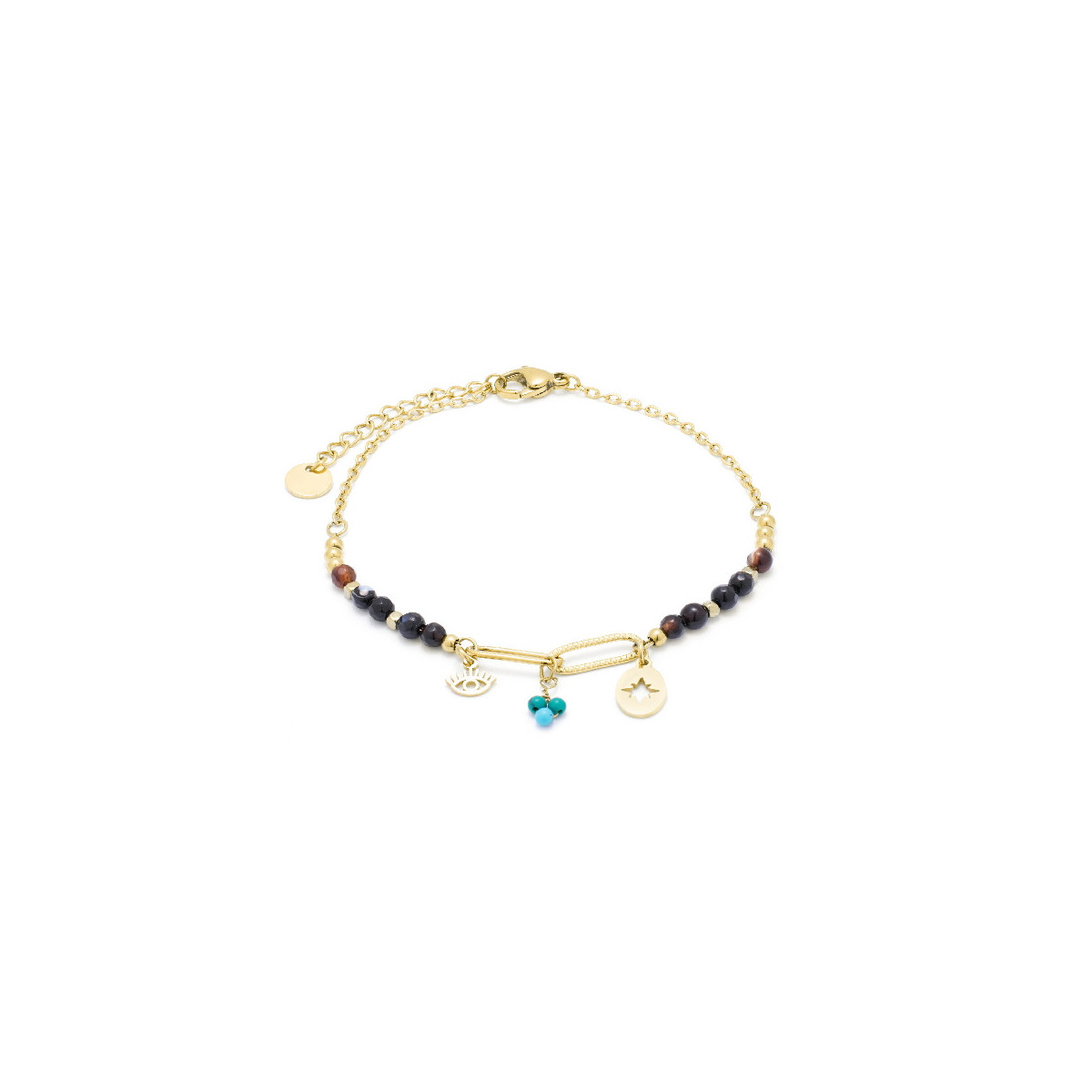 Pulsera Luxenter Ribed acero dorado