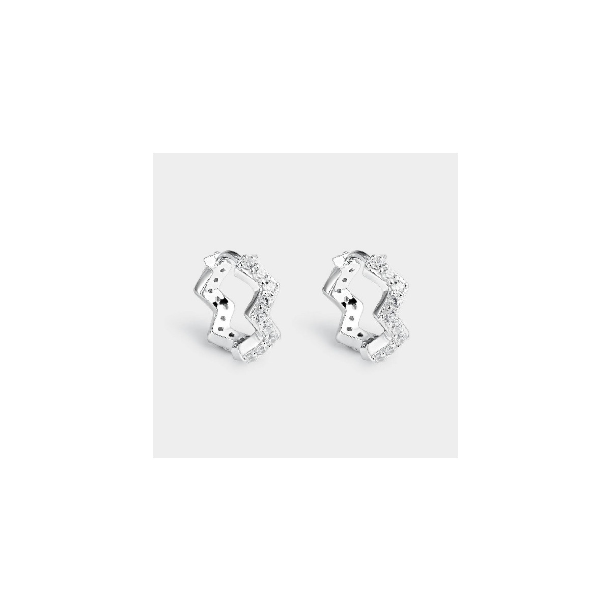 Pendientes Itemporality aro en zig-zag plata 925