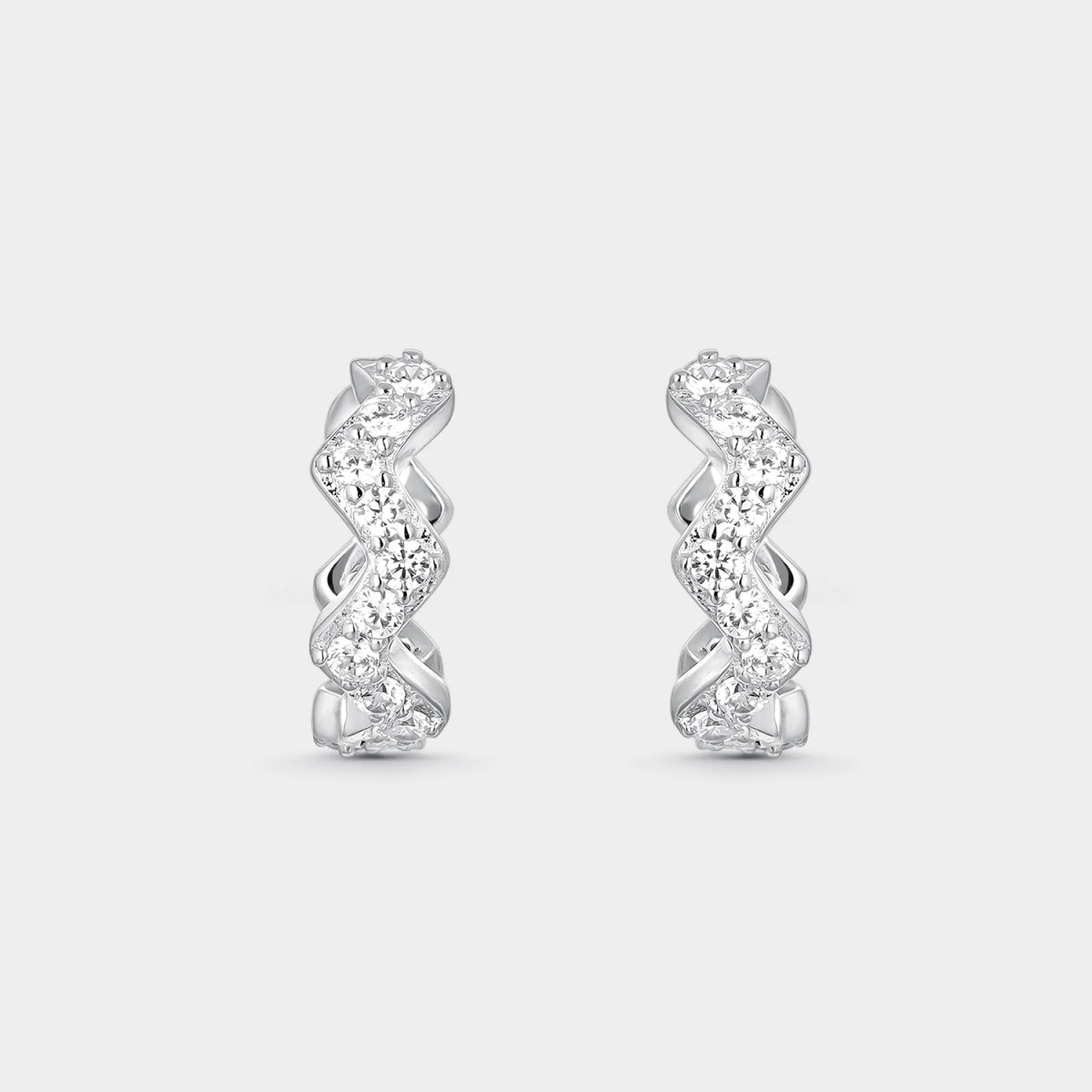 Pendientes Itemporality aro en zig-zag plata 925