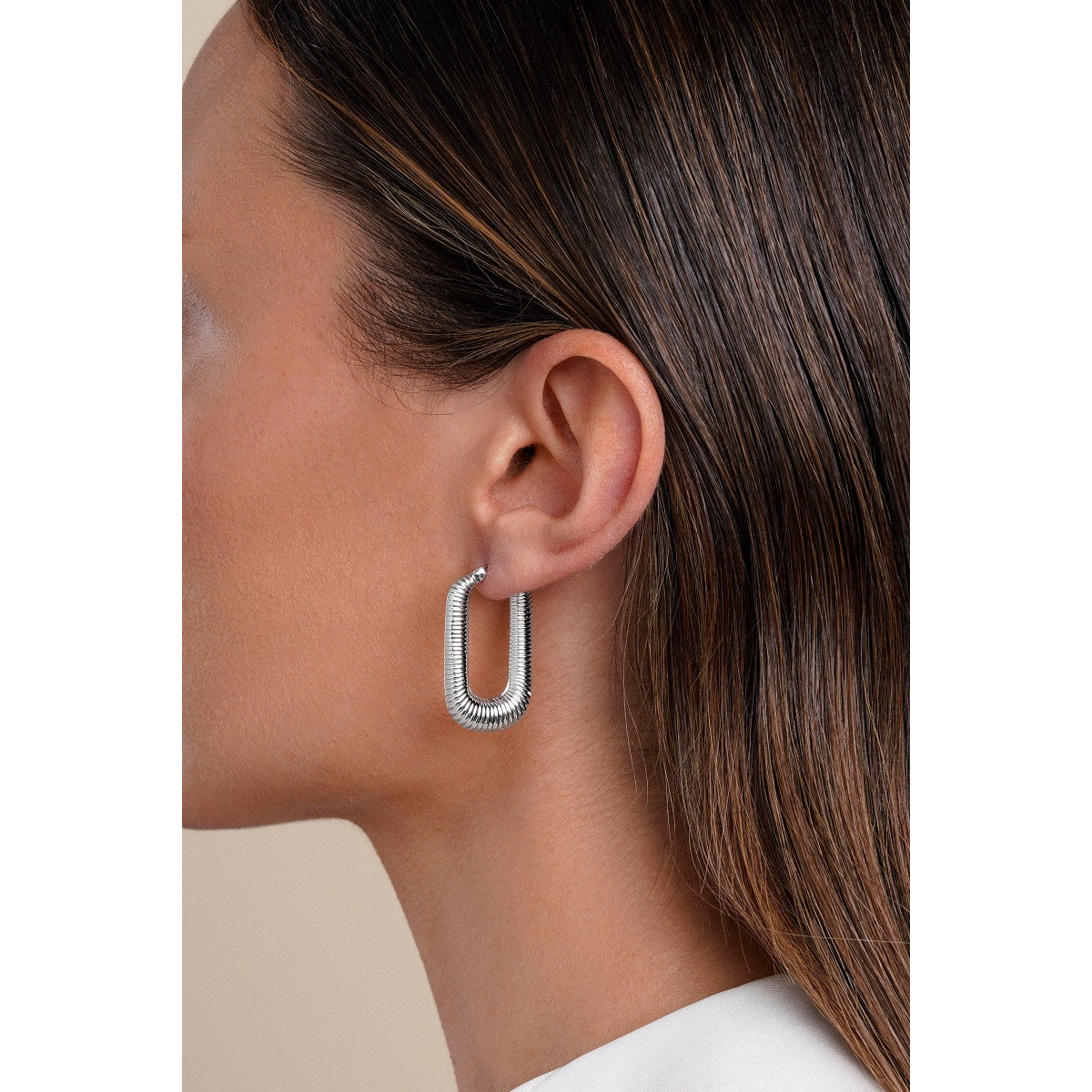 Pendientes Itemporality Bold rectangular plata 925