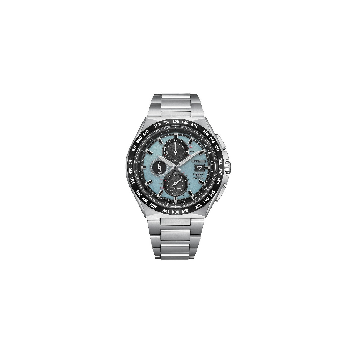 Reloj Citizen Crono H800 Super Titanium SuperTitanium esfera azul celeste