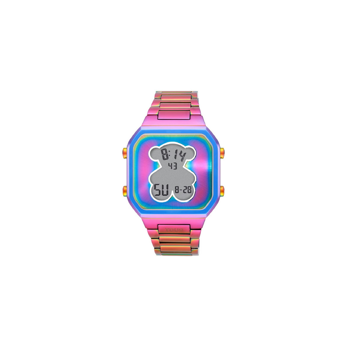 Reloj Tous D-Bear digital con brazalete de acero acabado iridiscente