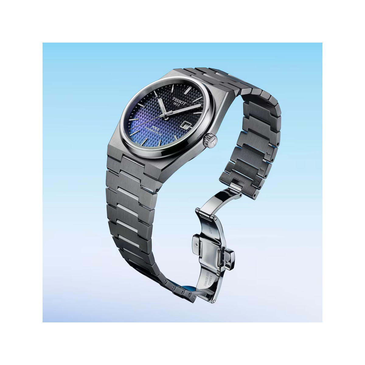 Reloj Tissot PRX Powematic 80 Cameleon azuL y negro degradado para hombre