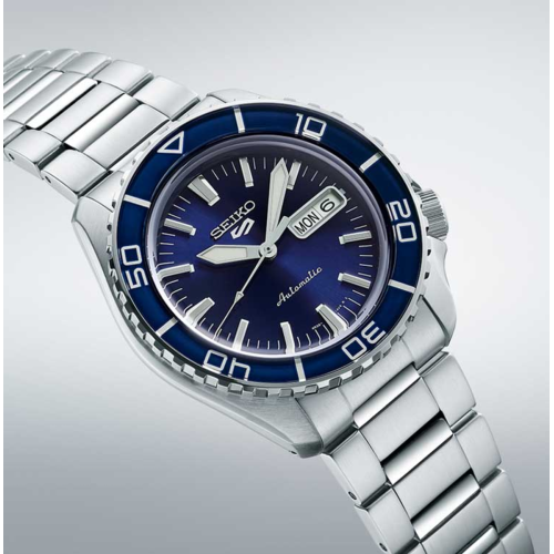 Reloj Seiko 5 Automatic esfera y bisel azul