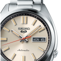 Reloj Seiko 5 Sports SNXS Style esfera beige 37mm