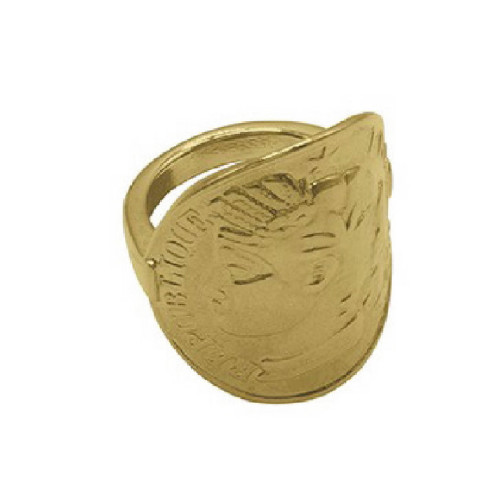 Anillo Ciclón Blanche metal dorado talla L