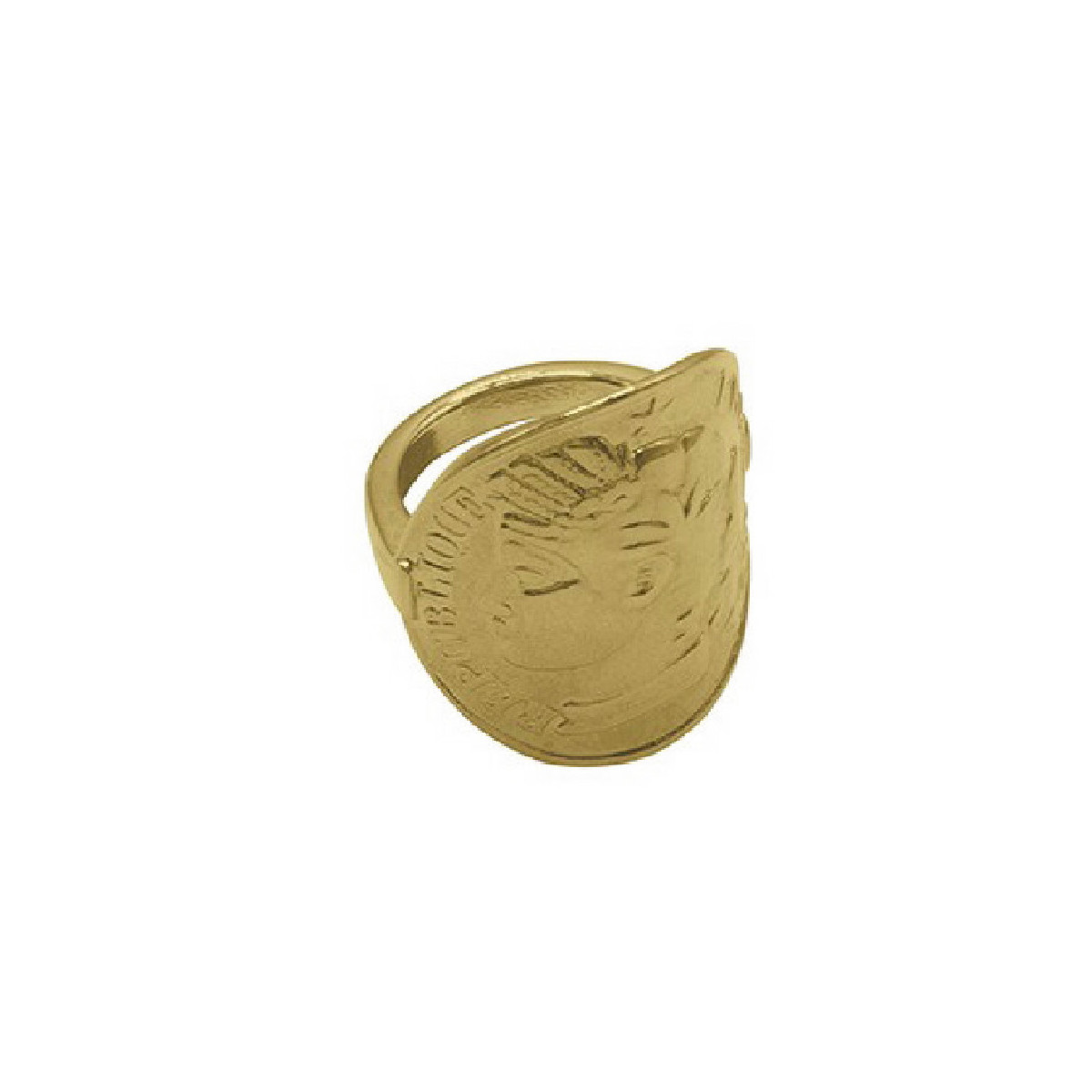 Anillo Ciclón Blanche metal dorado talla L