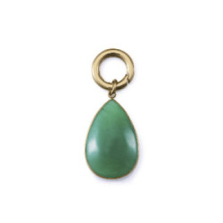 Colgante Viceroy de acero IP dorado colección Laura Escanes con piedra natural verde