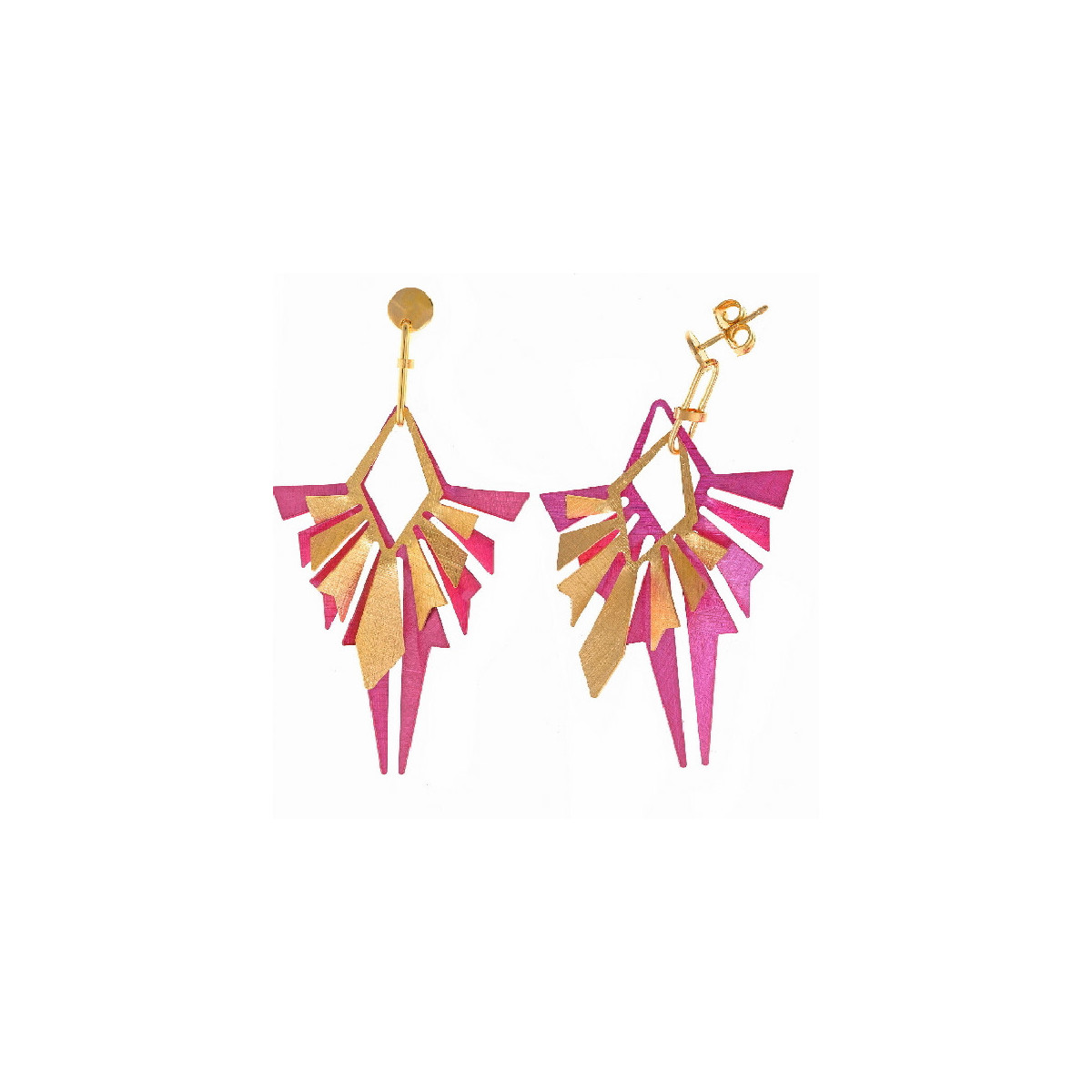 Pendientes Salvatore plata 925 IP rosa