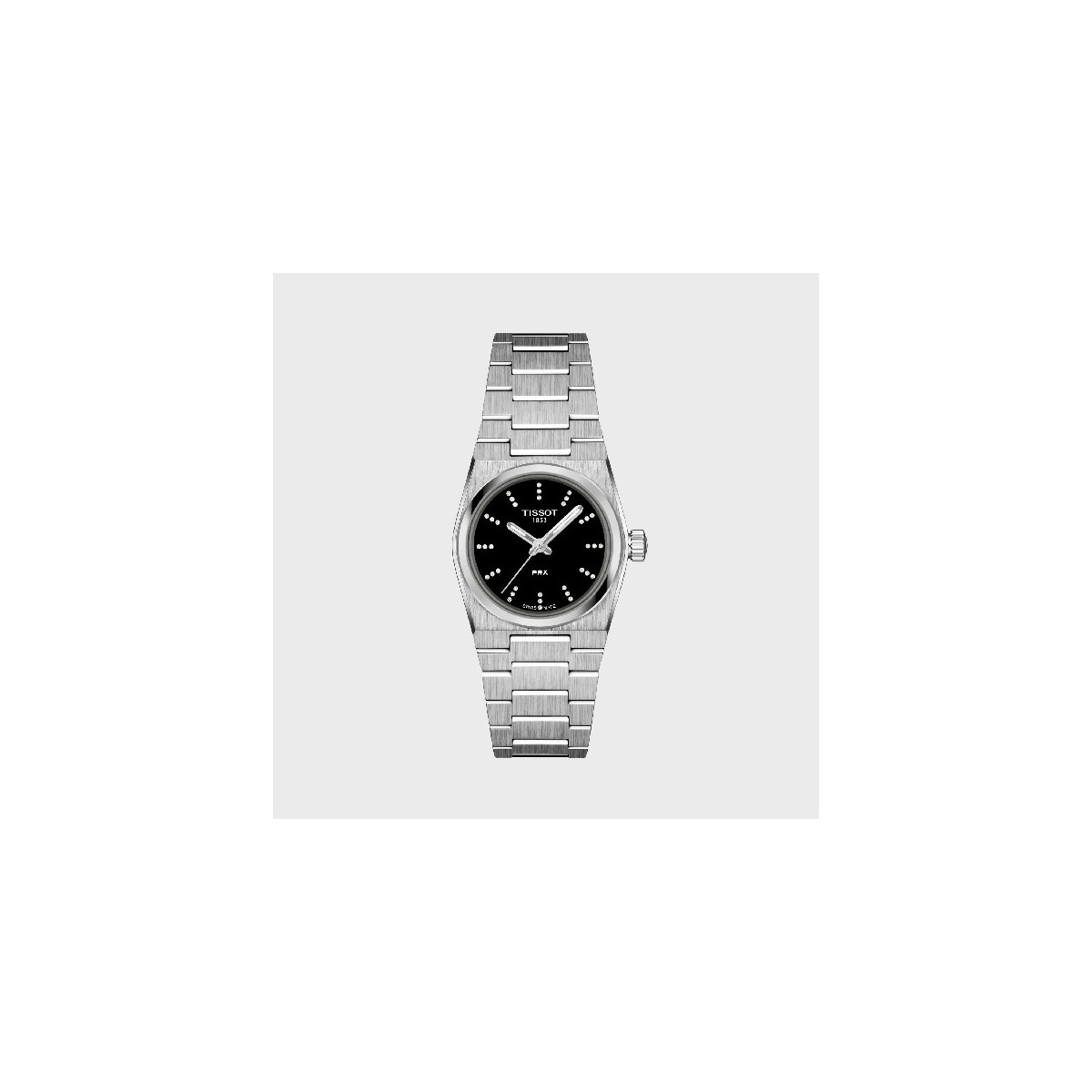 Reloj Tissot PRX Mini para mujer 25mm esfera negra y brillantes