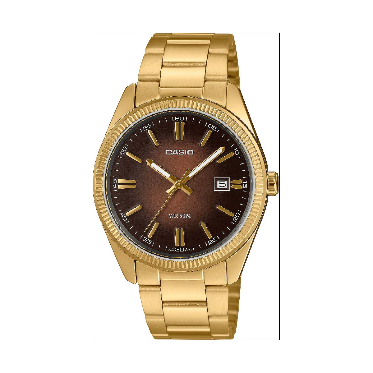 Reloj Casio Collection Unisex Dorado esfera marrón