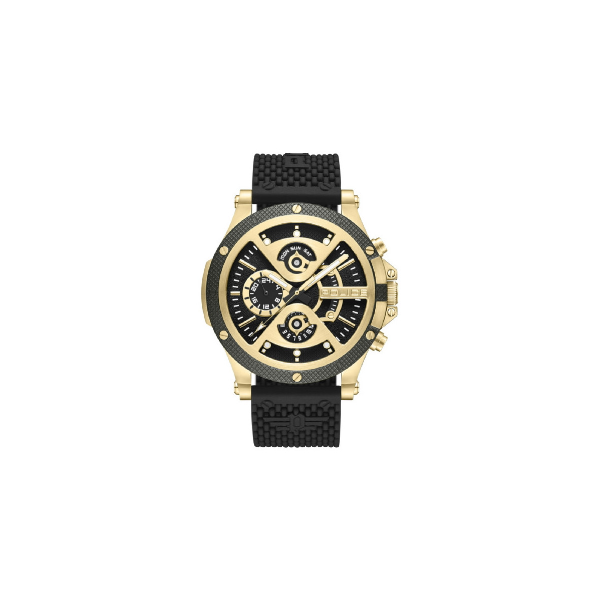 Reloj Police Surigao Black/Gold Dial Black Silicon