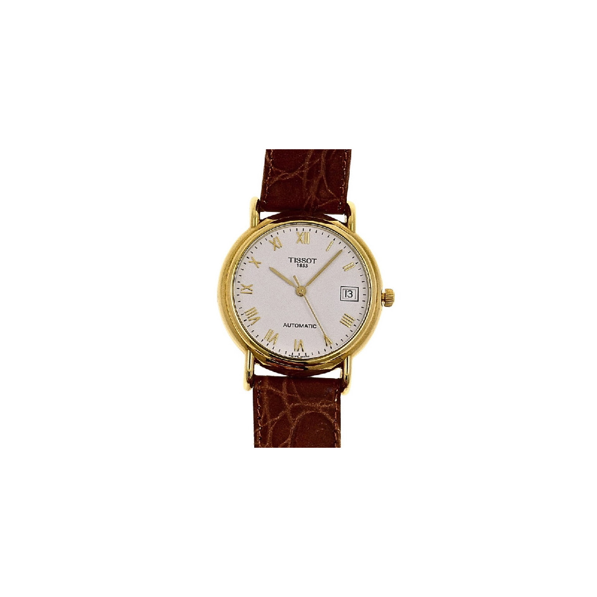 Reloj Tissot oro 750 con correa de piel para hombre y mujer