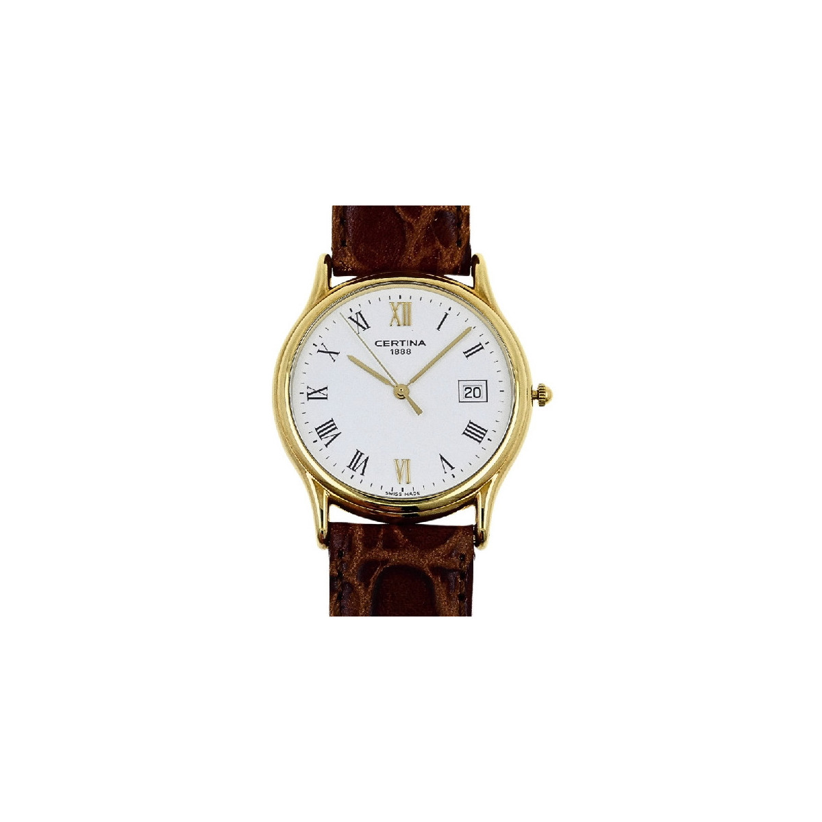 Reloj Certina oro 750 con correa de piel para hombre y mujer