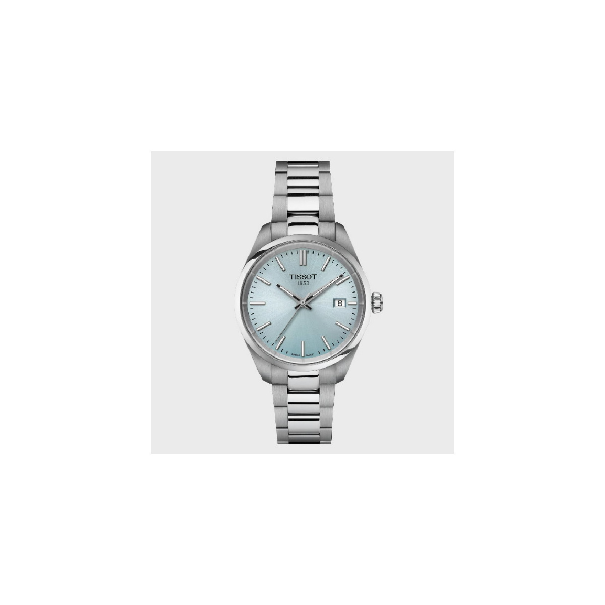 Reloj Tissot PR100 Cuarzo 34mm para mujer esfera azul clarito