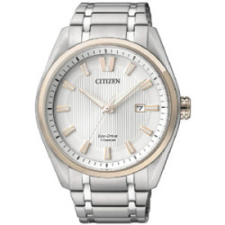 Reloj Citizen Eco-Drive Super Titanium bicolor con esfera gris