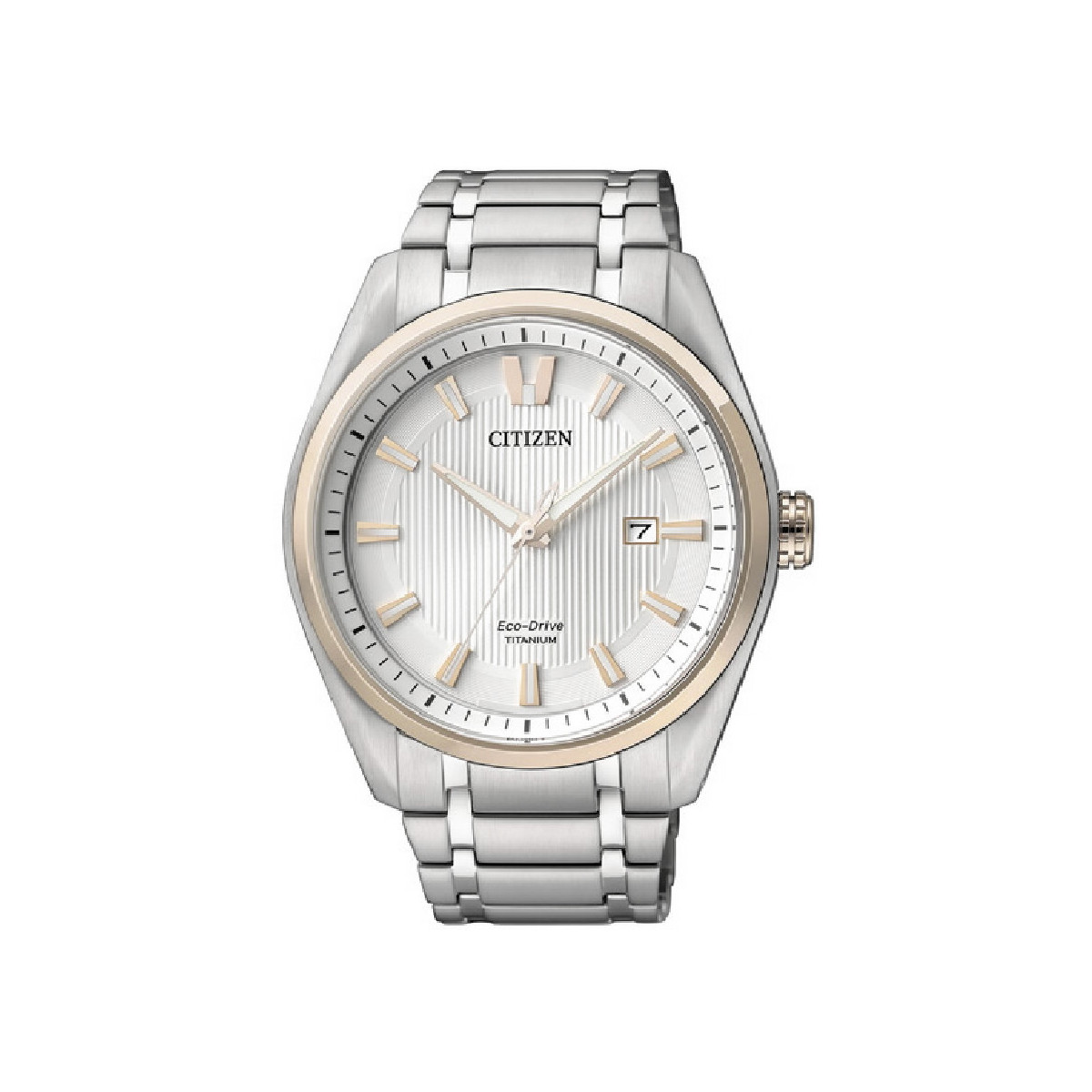 Reloj Citizen Eco-Drive Super Titanium bicolor con esfera gris