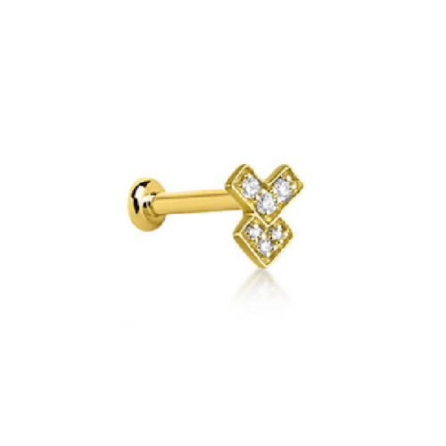 Piercing LeCarré oro 750 amarillo con brillantes Mini arrow