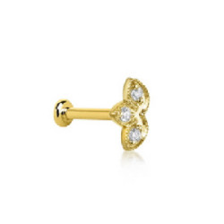 Piercing LeCarré oro 750 amarillo con brillantes Loto