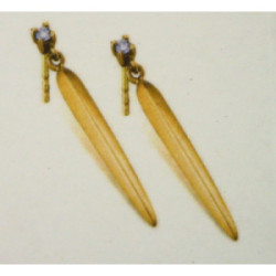 Pendientes LeCarré oro 750 amarillo y brillante con forma de hoja