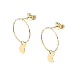 Pendientes Ekan oro 750 con luna