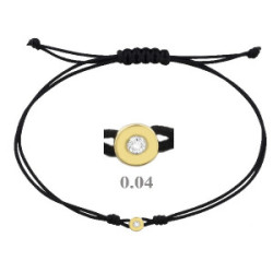 Pulsera Ekan oro blanco 750 y brillante con macramé negro