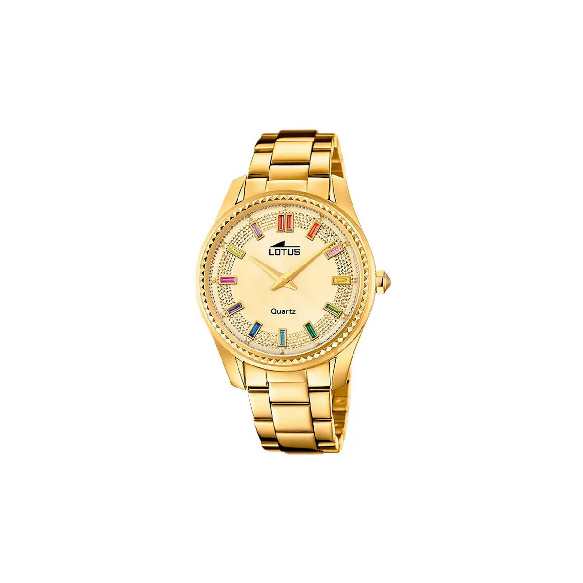 Reloj Lotus para mujer dorado con esfera champán