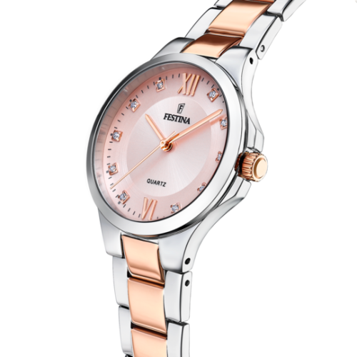 Reloj Festina para mujer bicolor esfera salmón