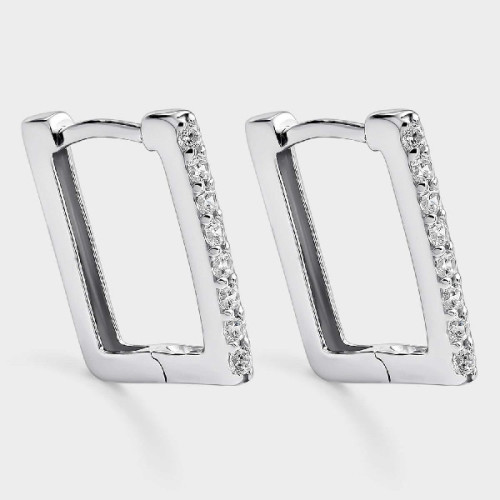 Pendientes Itemporality plata 925 aretes rectangulares