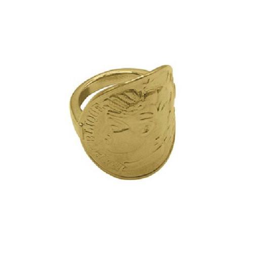 Anillo Ciclón Blanche Moneda dorada talla S