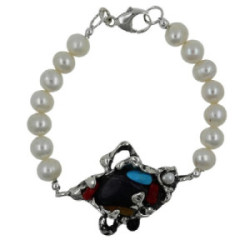 Pulsera La Perionda plata 925 con perlas y piedras naturales