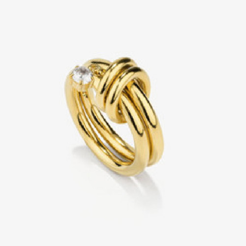 Anillo Radiant Acero IP dorado Zendaya Loop talla 14