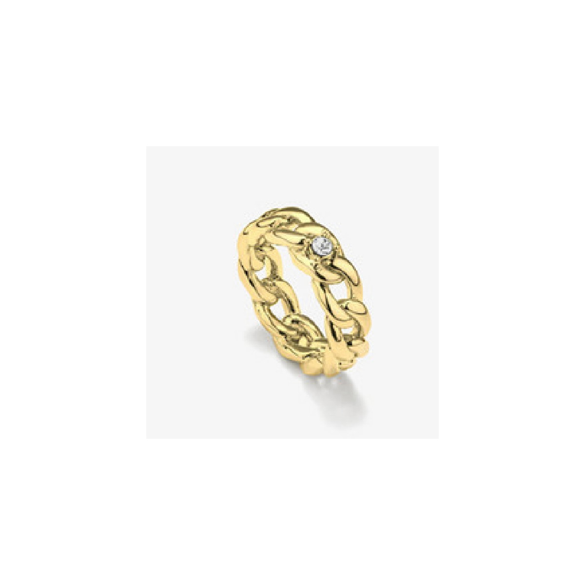 Anillo Radiant Acero IP dorado Gaga Chain talla 16