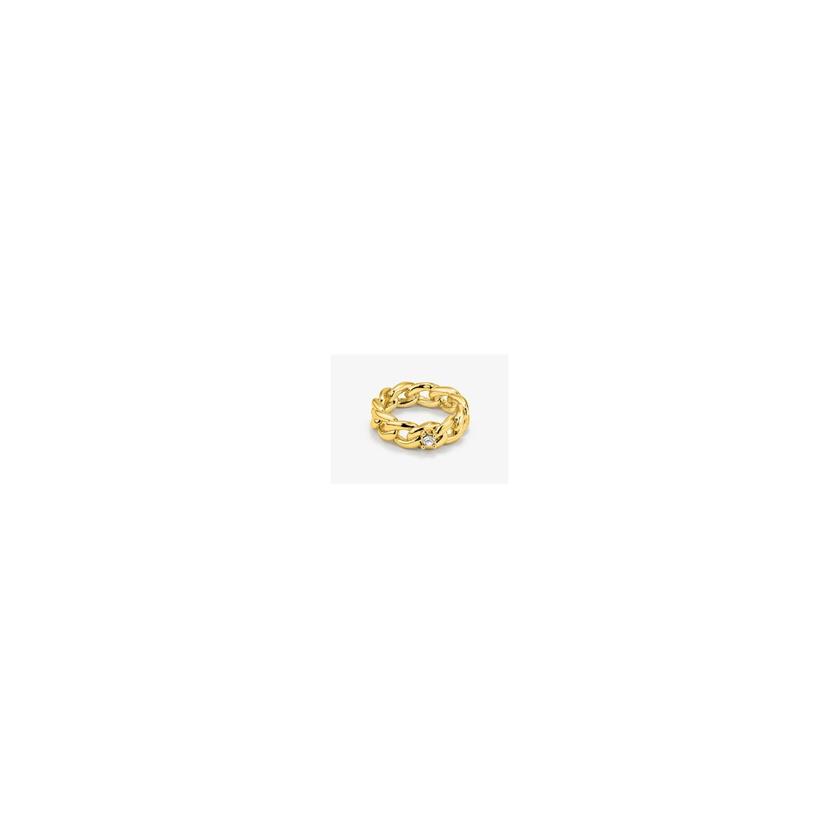 Anillo Radiant Acero IP dorado Gaga Chain talla 16