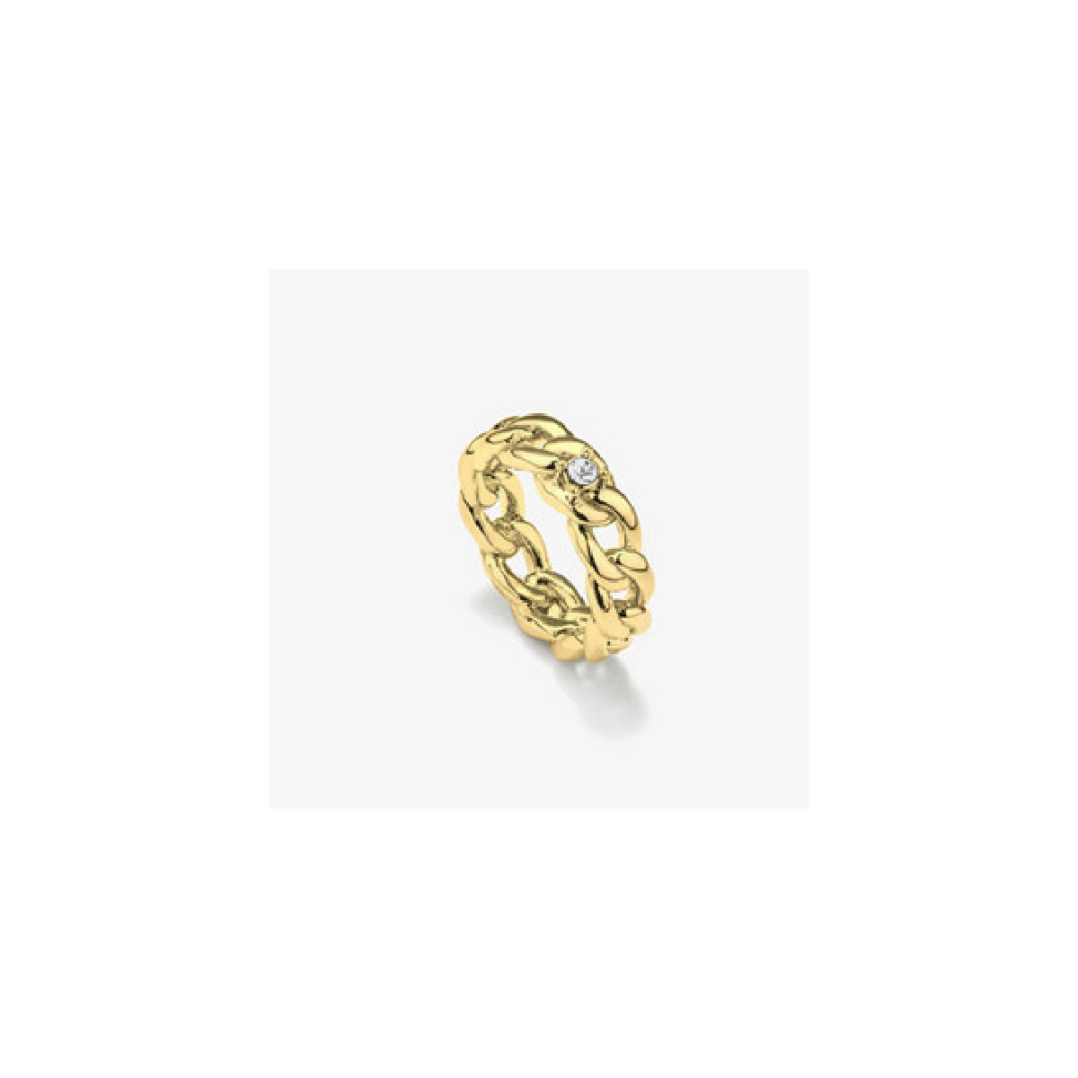 Anillo Radiant Acero IP dorado Gaga Chain talla 18