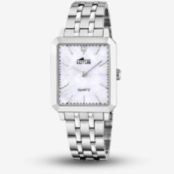 Reloj Lotus rectangular de acero para mujer