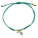 Pulsera Luxenter Shaylon plata 925 dorada con piedras de colores y macramé